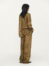 INTO THE EAST 25 Autumn/Winter Moss Green Dark Pattern Print Linen Shirt/Straight Pants ITE-E1DGAW005GR21PT-LV Pants (E1DGAW004GR21SH)